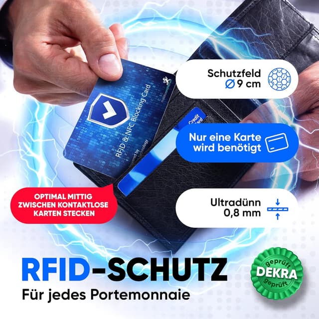 Detalle 2 de RFID Blocker Karte 4X von Makaka 0,8 mm