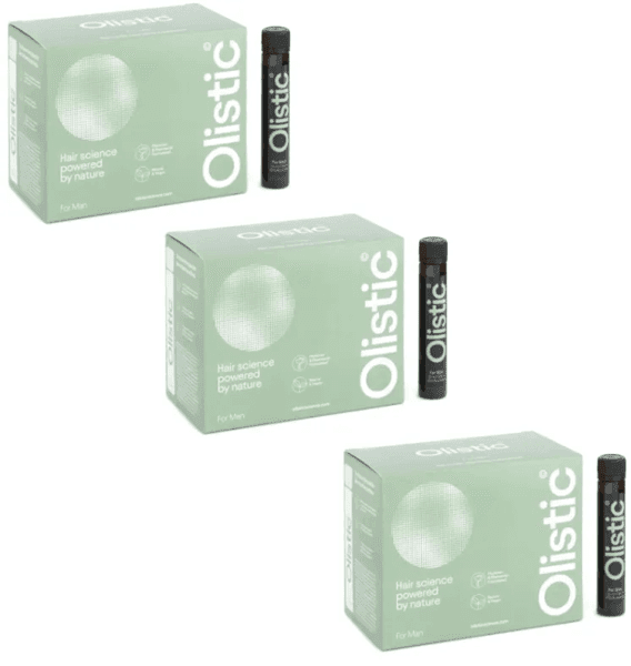 Detalle de Olistic Men 3x28 ampollas bebibles para fortalecer el cabello desde dentro