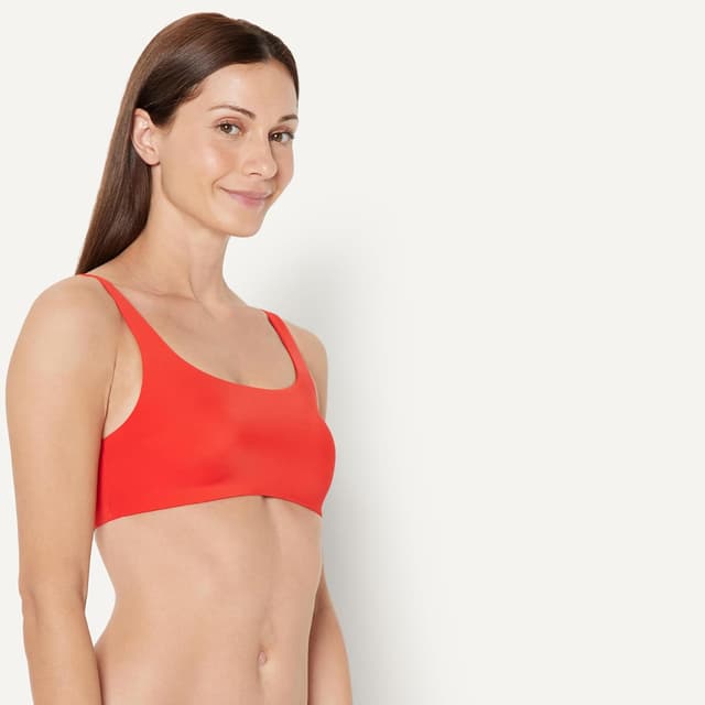 Detalle de Haut de bikini à col carré Amazon Essentials Femme, avec coussinets amovibles