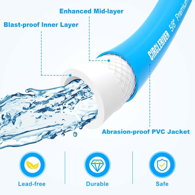 Detalle 2 de CircleRiver RV Water Hose 75FT, 5/8" Premium Drinking Water Hose