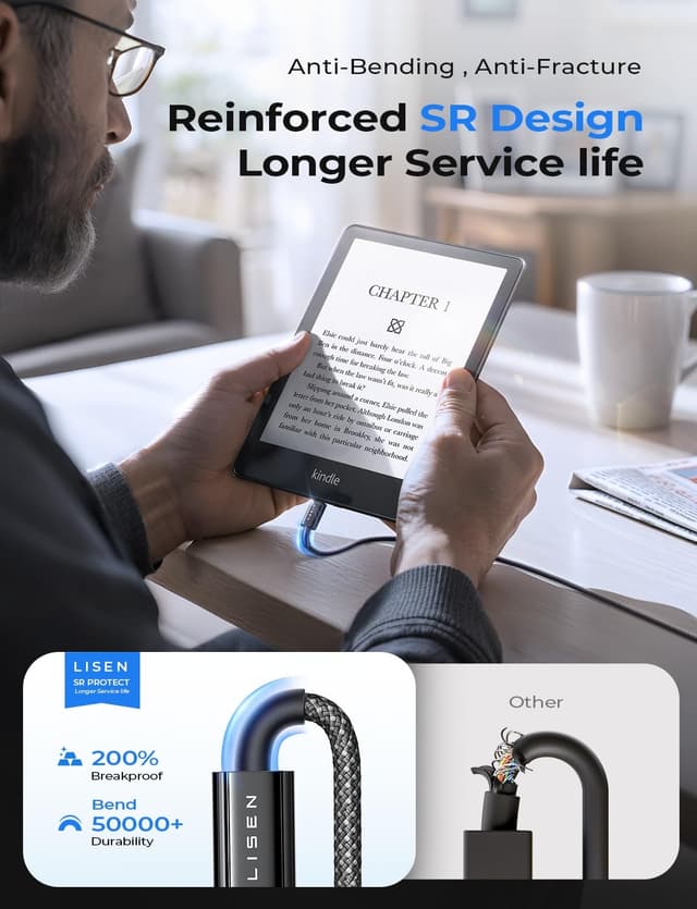 Thumbnail 2 de LISEN USB C to Micro USB Cable 2-Pack 1FT