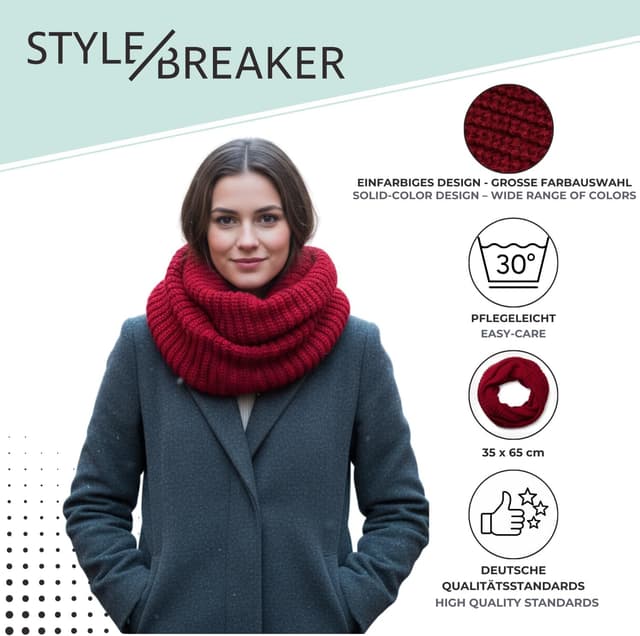 Thumbnail 4 de styleBREAKER Sciarpa loop in maglia fine unisex