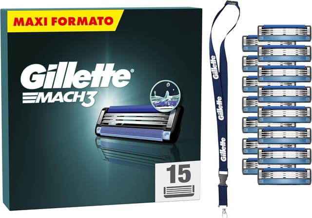 Detalle de Gillette Mach3 Base 15 lamette di ricambio per rasoio 🪒