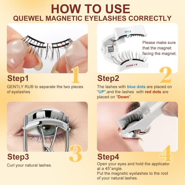 Thumbnail 6 de QUEWEL magnetische Wimpern mit Applikator – weiche Magnet-Wimpern ohne Kleber (1 Paar, Soft Magnetic Set)