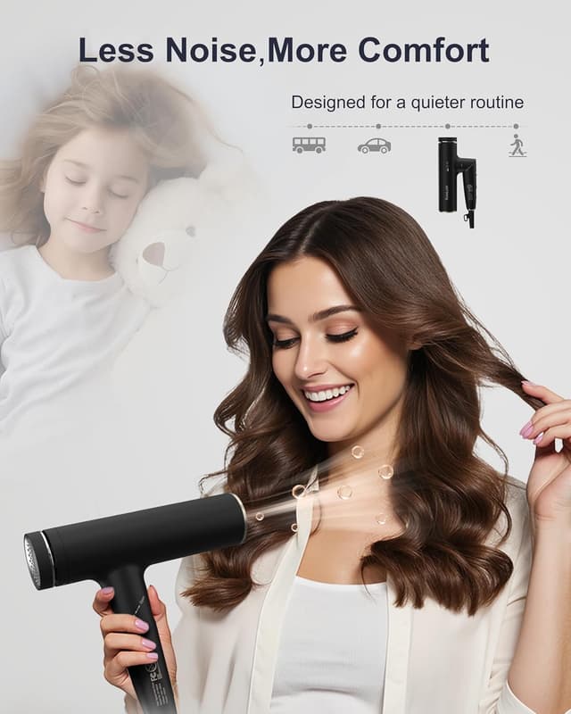 Thumbnail 5 de Annlary Hair Dryer 1500W Travel Foldable ๐โ