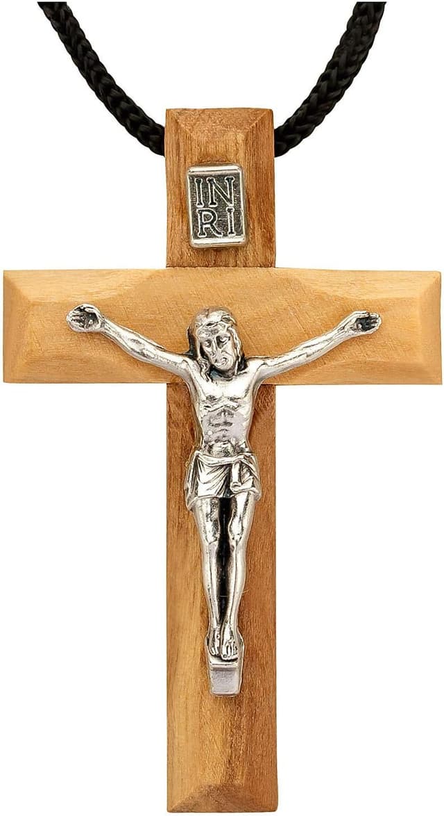 Detalle 2 de MaMeMi Kette mit Lebensbaum-Anhänger aus 925er Silber und Olivenholz (Handgefertigt in Bethlehem)