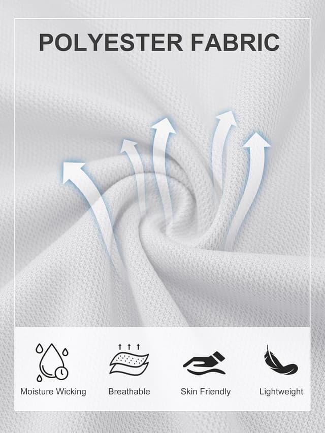 Detalle de MAGCOMSEN Men’s Breathable Quick Dry Golf Polo Shirt (Short-Sleeved, Lightweight)