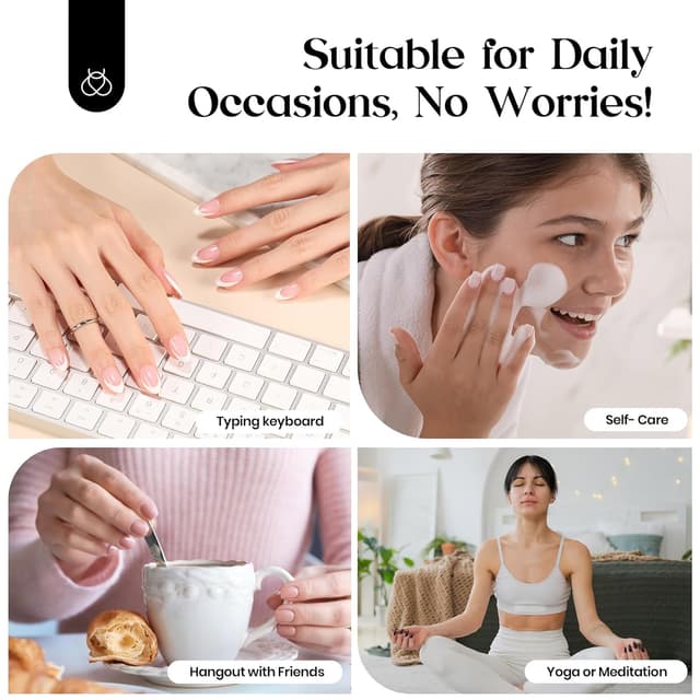 Thumbnail 6 de beetles French Press On Nails 150er Set – kurze, quadratische Tips zum Aufkleben & DIY-French-Tipp