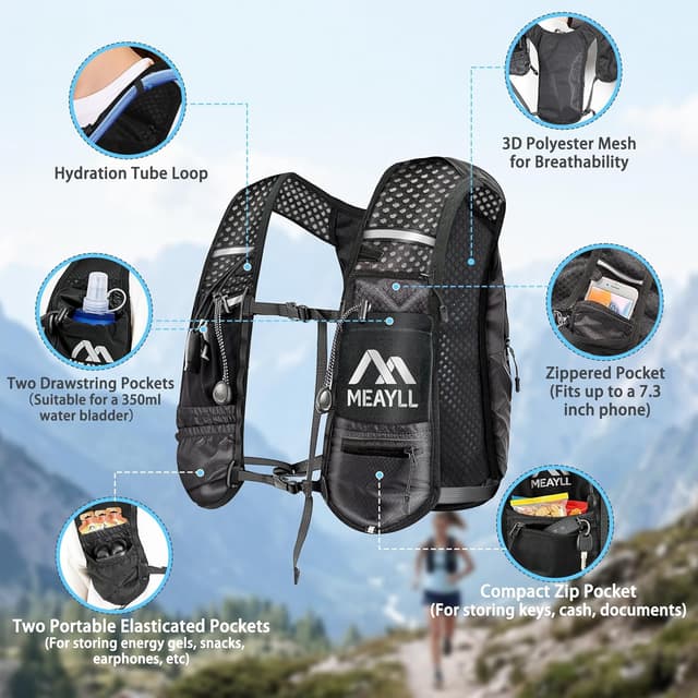 Thumbnail 2 de Meayll hydration running vest with 1L bladder