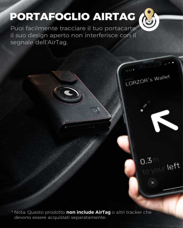 Thumbnail 6 de LORZOR Portafoglio Airtag Slim 10 carte 💼