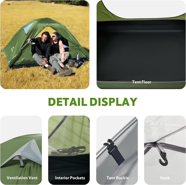 Thumbnail 6 de Naturehike Bleik Ultralight – Tenda a cupola impermeabile PU 3000 mm per 2-3 persone, ultraleggera