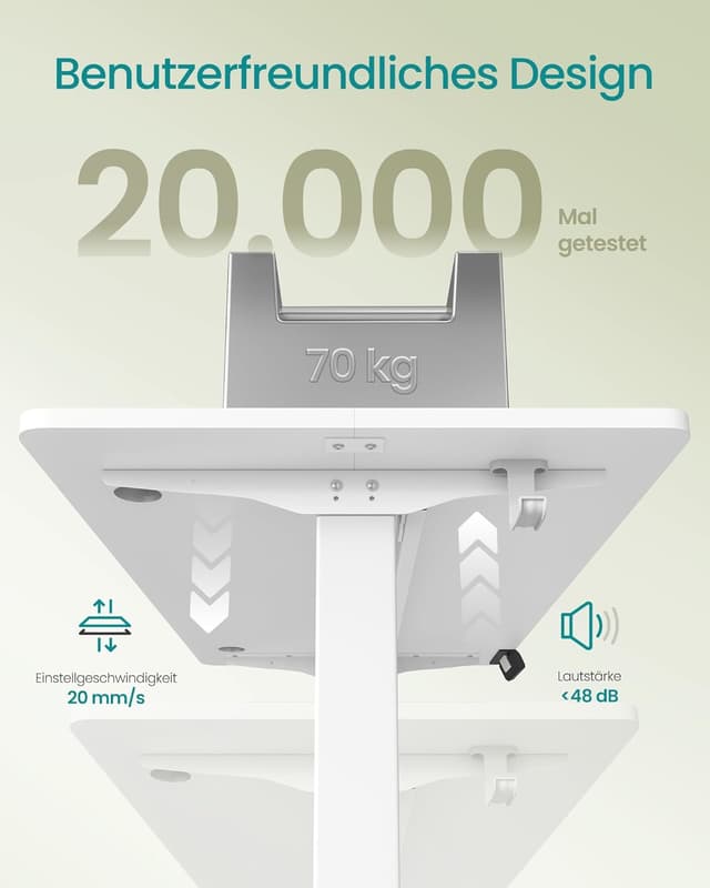 Thumbnail 6 de SONGMICS LSD130WZ01 höhenverstellbarer Schreibtisch 100×60 cm