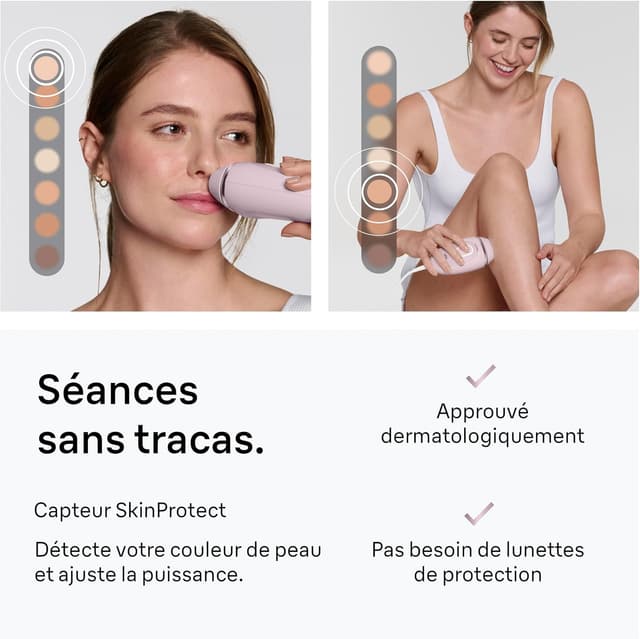 Detalle de Braun Lumière Pulsée Pulsee Smart Silk·expert Mini PL1112 : épilation semi-définitive à domicile