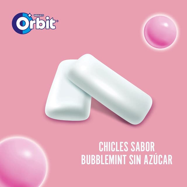 Thumbnail 3 de Orbit Bote Chicles Sin Azúcar Bubblemint 🍬 Sabor Intenso y Fresco