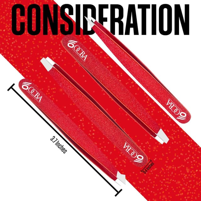 Detalle de OCBA lot de 4 pinces à épiler pour sourcils, pointes affinées et revêtement antidérapant (4 pièces noir)