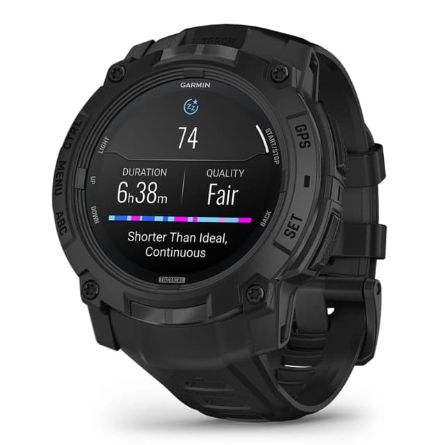 Detalle de Garmin Instinct 3 Tactical Edition smartwatch unisex con GPS y pantalla AMOLED de 50 mm (reacondicionado “a estrenar”)