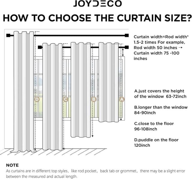 Thumbnail 6 de Joydeco Blackout thermal curtains 55x94 inch
