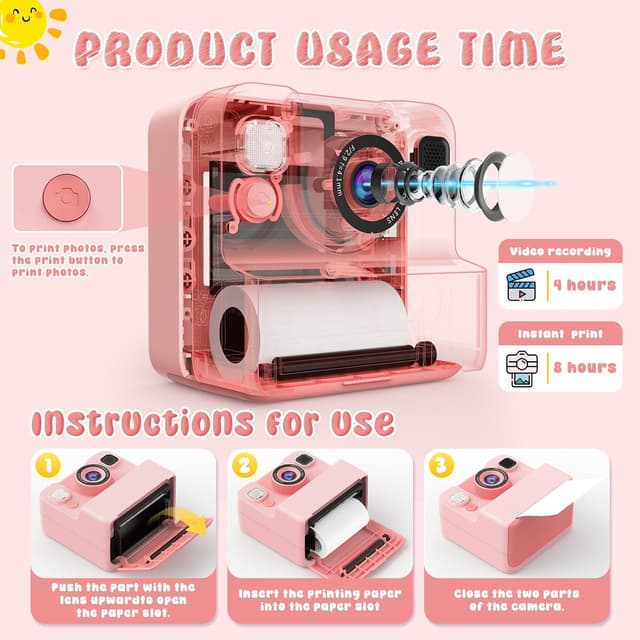 Detalle 2 de Yidoroye Kids Instant Print Camera 32GB