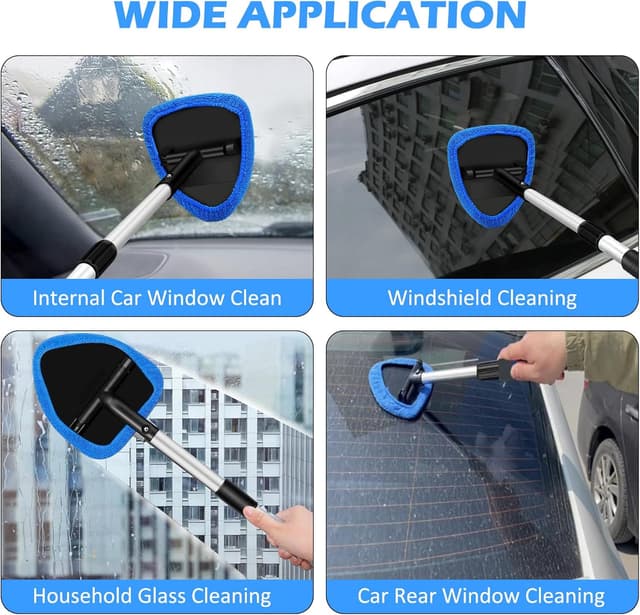 Thumbnail 6 de WENJION 5-piece car windscreen cleaner kit with extendable handle and reusable microfiber pads