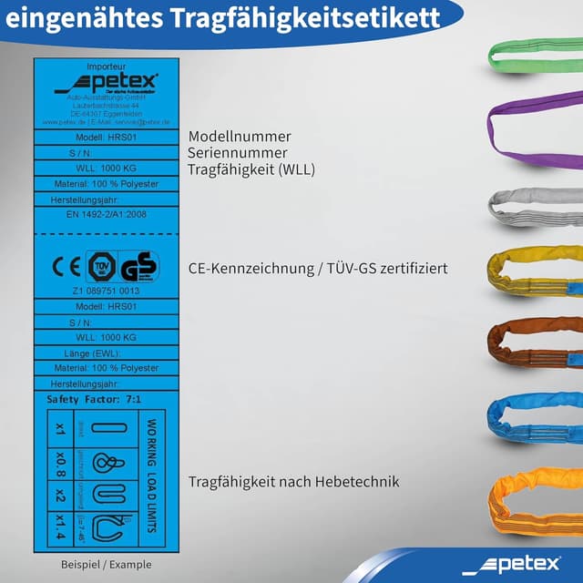 Thumbnail 6 de PETEX Sangle ronde violette, charge maximale 1000 kg, conforme DIN EN 1492-2