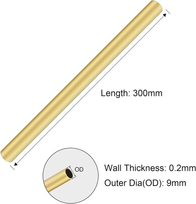 Detalle 2 de iMeistek Messingrohr 300 mm, 9 mm AußenØ