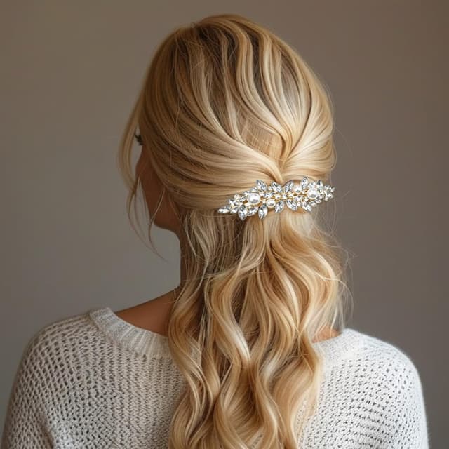 Thumbnail 3 de SHSMPXOY Strass Haarspange Silber 2er Set Hochzeit