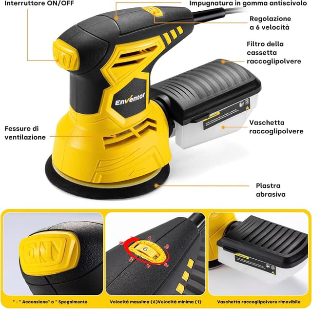 Thumbnail 1 de Enventor Levigatrice Orbitale 300W per fai da te 📐