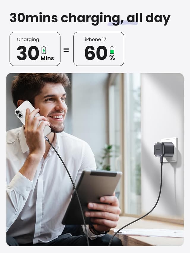 Detalle de UGREEN Nexode 30W USB‑C Charger — Fast PD Plug