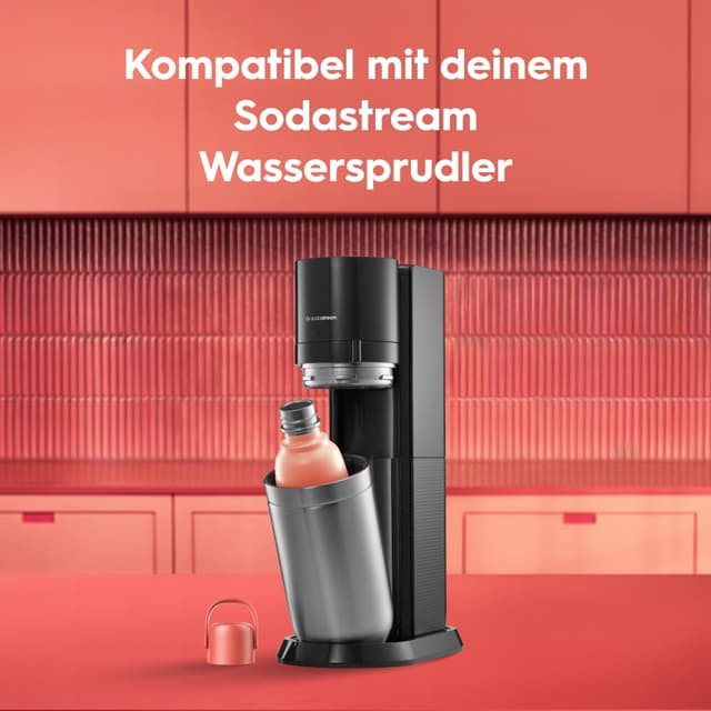 Detalle 2 de SodaStream Fizz & Go Cool Edelstahl 0,9 l doppelwandige Sprudelgetränkeflasche (Papaya)