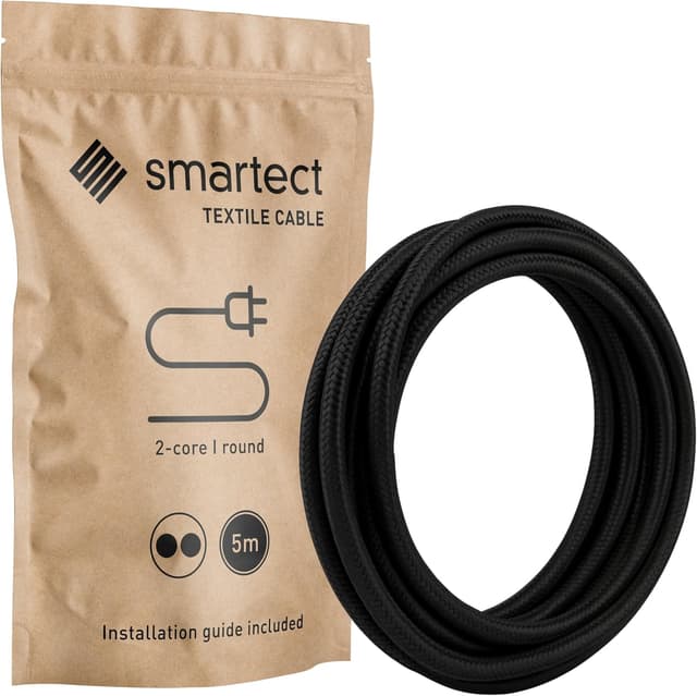 Detalle de smartect Cable Textil 5 m Negro