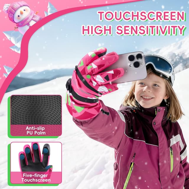 Thumbnail 5 de West Biking Kids Ski Gloves 3M Thinsulate, age 6–12