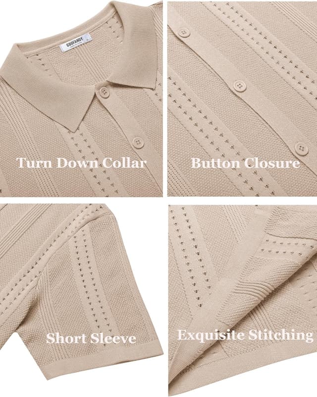 Thumbnail 5 de COOFANDY Men's Knit Short Sleeve Polo shirt