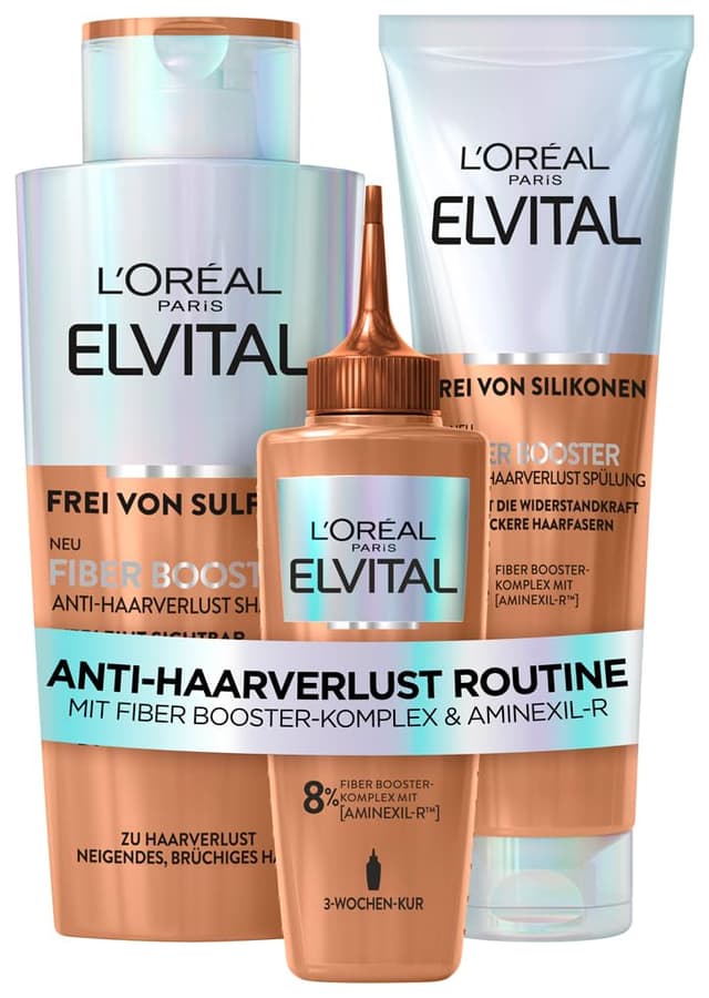 Detalle de L’Oréal Paris Elvital Fiber Booster Anti-Haarverlust-Conditioner (Spülung gegen Haarausfall) – 150 ml
