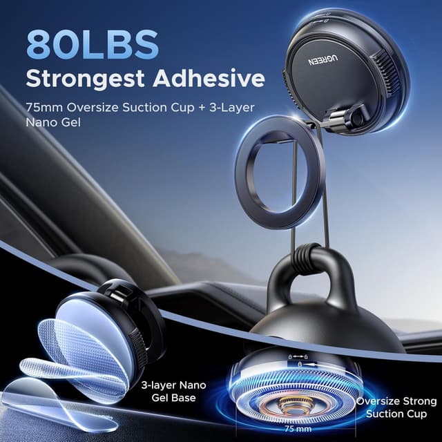 Detalle 2 de UGREEN Magsafe Car Mount 2500gf car phone holder