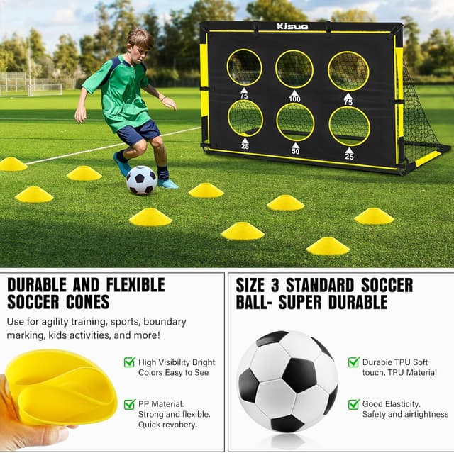 Detalle 2 de Kids Soccer Goal Backyard Set (2 Pack) — 6x4 ft Pop-Up Nets for Ages 3–12+