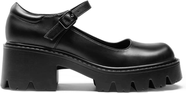 Detalle de DREAM PAIRS Mary Jane con plateau e cinturino, tacco largo e look Y2K