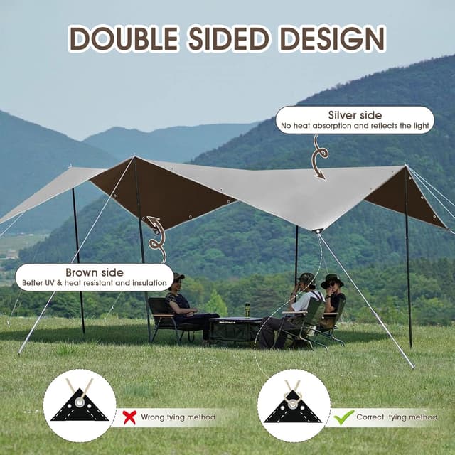 Detalle de SHANNA 3x6 m Waterproof Heavy Duty Tarpaulin Sheet Cover (180 GSM PE) with Reinforced Grommets