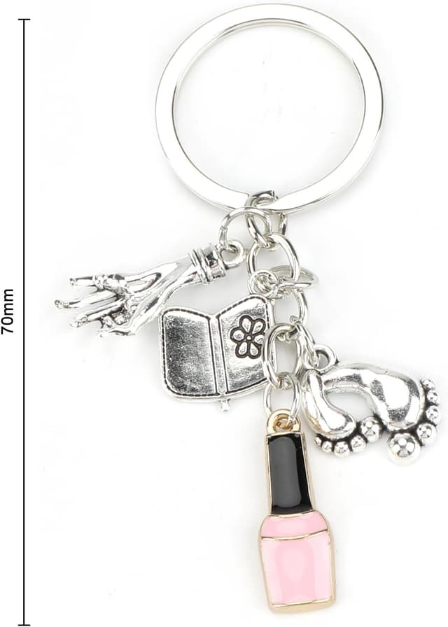 Detalle 2 de Tranbath Schlüsselanhänger mit Fuß- und Nagellack-Design – kreatives Freundschafts- oder Geburtstagsgeschenk