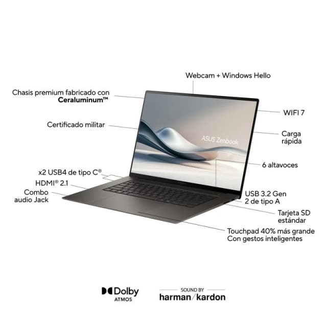 Detalle 2 de ASUS Zenbook S 16 OLED UM5606WA-RK053W (16") con AMD Ryzen AI 9 y 32GB RAM
