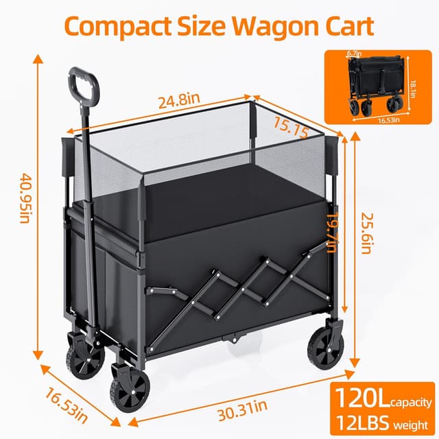 Thumbnail 4 de Carrello pieghevole resistente 120 L, portata 100 kg 🛒