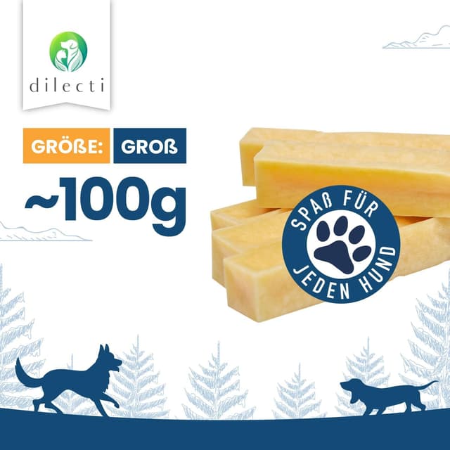 Detalle 2 de Dilecti Käse-Kauknochen für Hunde L