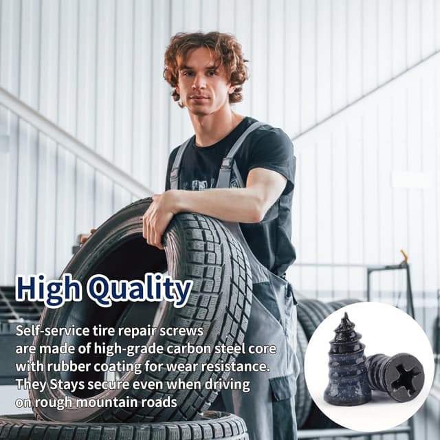 Thumbnail 6 de Opvixi Screw in Tire Plugs (70-Piece) for Car, Motorcycle, Truck & Tractor Tire Repairs