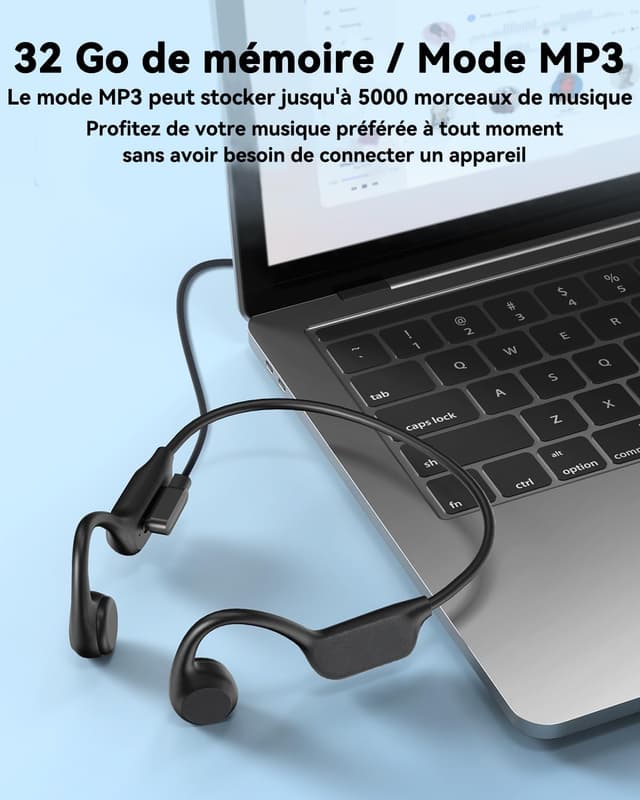 Thumbnail 3 de CQWEIC Casque Conduction Osseuse IPX8 32G