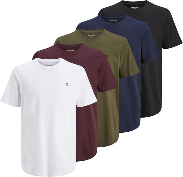 Detalle de JACK & JONES T-shirt uni, pack de 5