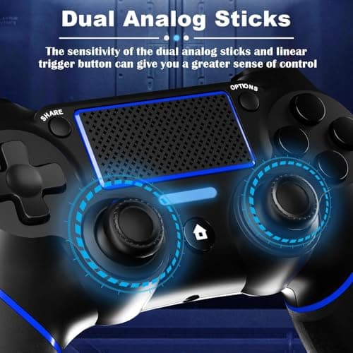 Detalle de CHEREEKI Mando inalámbrico para PS4 con Bluetooth, giroscopio 6 ejes, doble vibración y panel táctil