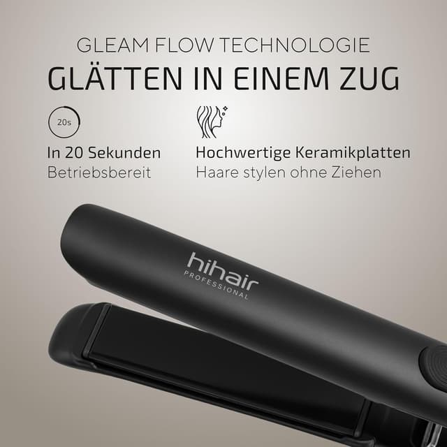 Detalle 2 de hihair Glätteisen LCD-Display, 20 Sek. Aufheizzeit
