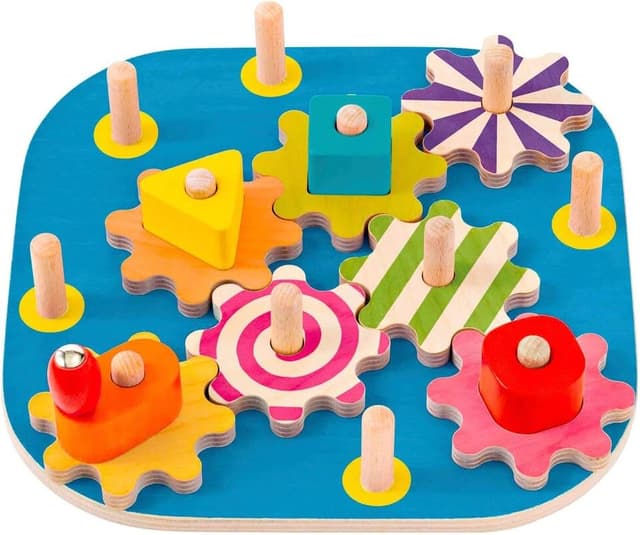 Detalle de Selecta 62011 Kurbelspaß aus Holz – Motorikspielzeug für 1 bis 3 Jahre