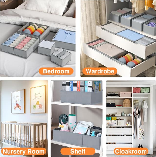 Thumbnail 6 de DIMJ 12 Pack Drawer Organisers for Underwear and Socks