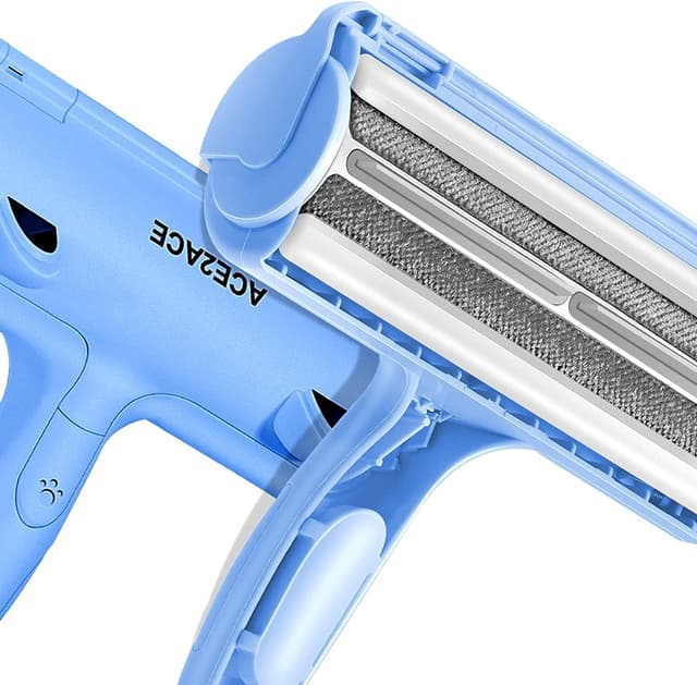 Detalle de ACE2ACE Fusselrolle für Tierhaare (Tierhaarentferner) – für Sofa, Bett, Teppich & Kratzbaum, Baby blau