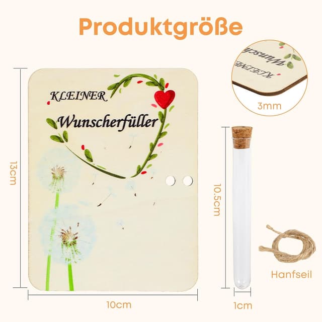 Detalle 2 de Wunscherfüller Geldgeschenk aus Holz 12 x 9,5 cm